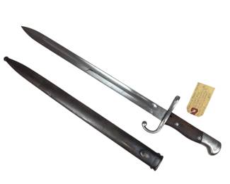 Lot C169 Argentine Mauser Model 1909 Bayonet with Matching Scabbard