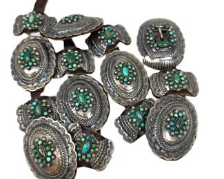 Lot C19 Kenny Bracken Kenny B Sterling Silver Turquoise Concho Belt