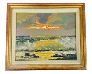 Lot C55 Signed Original Seascape OilAcrylic Painting