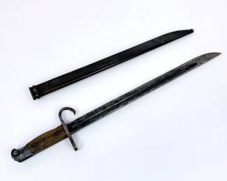 Lot C163 Japanese Type 30 Arisaka Bayonet with Steel Scabbard, Jinsen