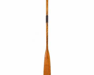 Lot C4 Antique Wooden Canoe Paddle with Leather Grip Reinforcement