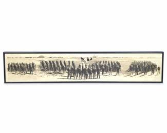 Lot C8 Vintage Black and White Military Group Photo Framed Panorama
