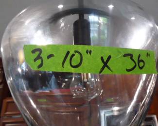 3-10" X 36" Clear Globe Pendent Light Fixture $85.00 each.