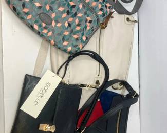 Four Womens Small Handbags Including Isabelle, Fossil, The Sak