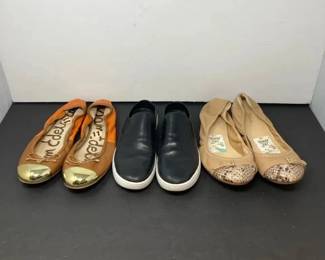 Three Pairs Of Womens Shoes Sam Edelman, Cole Haan, Vince