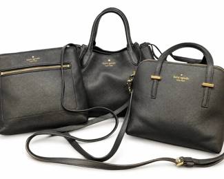 Three black Kate Spade bags