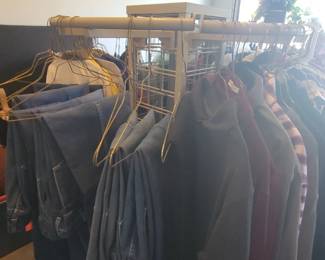 Several Lee rider size 4 jeans, women's shirts and T shirts