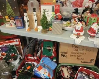 Christmas linens and dancing and singing snowmans