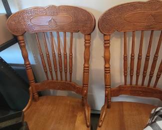 Pressed back 4 kitchen chairs with table  