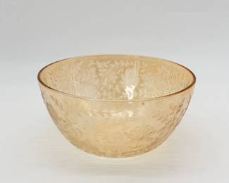 40 JeannetteGlassFloragoldLouisaAmberBowl