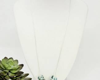 48 SterlingSilverPolkaDotBeadNecklace