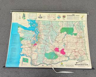 4 VintageHorneBrothersWashingtonStateWallMap