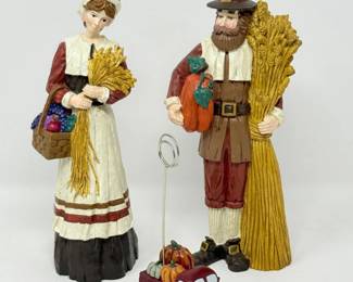 62 MidwestResinPilgrimCoupleFigurineswithTruckHolder
