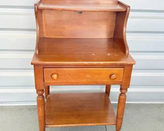 15 VintageWoodenSideTablewithDrawerShelf