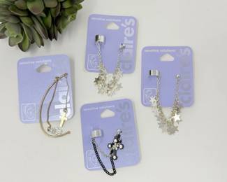 185 ClairesStarCrossEarCuffSet