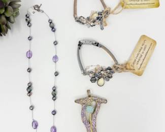 141 MixedBeadNecklaceCharmBraceletSet