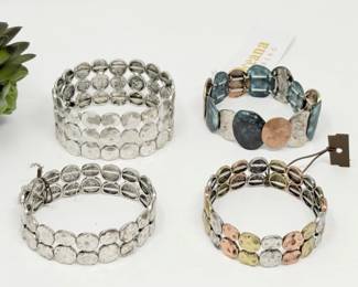 96 OceanaTradingMetalDiscStretchBraceletSet