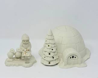 168 Department56EskimoChildFeedingBirdsIglooFigurine