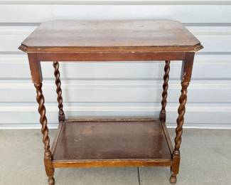 24 BarleyTwistWoodenTwoTierSideTable