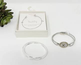 113 SilverToneBraceletTrio