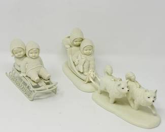 94 Dept56SnowbabiesFlockedSledFigurine
