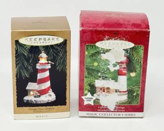 45 HallmarkKeepsakeLighthouseOrnamentswithFlashingLights