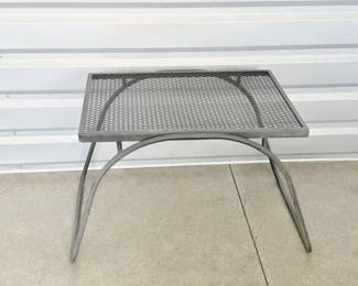109 GreyMetalMeshPatioSideTable