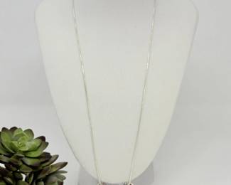 47 SterlingSilverGlassCharmBeadNecklace