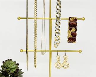 158 MixedGoldToneCostumeJewelryLot