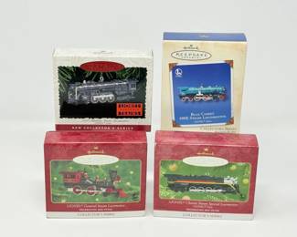 89 Setof4HallmarkLionelSteamTrainKeepsakeOrnaments