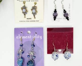 74 LotofFourAssortedHandcraftedDropEarrings