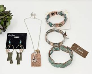 150 MixedMetalBohoJewelryLotwithEarringsNecklaceBracelets