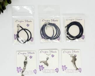 139 SterlingSilverMarinePendantswithLeatherCords