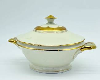 91 CTAltwasserPorcelainCoveredTureenwithGiltTrim
