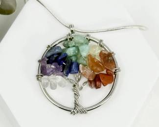 72 SterlingTreeofLifeChakraPendantNecklace