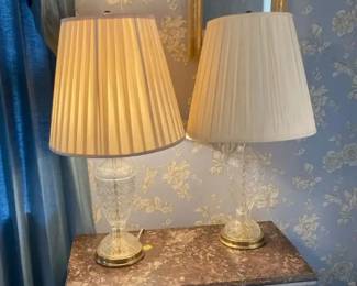 Pair Of Glass Lamps