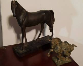 Pair of Decorative Metal Horse Sculptures