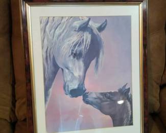 Framed Mare Foal Horse Art Print