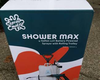 New Spray Mate Shower Max 4Gallon Battery Powered Sprayer with Rolling Trolley