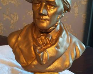 Richard Wagner Bust GoldTone Decorative Sculpture