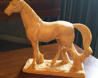 Vintage Resin Stone Horse Statue