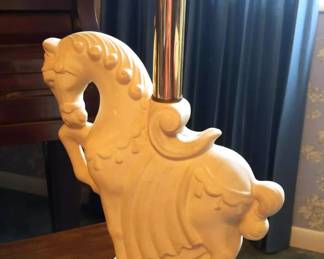 Vintage Chalkware Rearing Horse Figurine