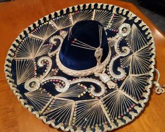 Ornate Embroidered Sombrero with Sequins Beading