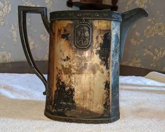 Wm. Mounts Homan SilverPlated Pitcher Antique Patina