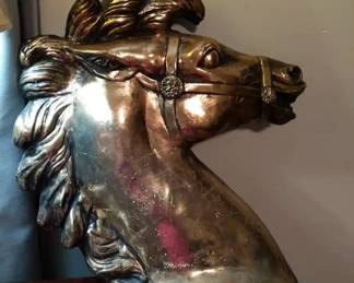 Decorative Metal Horse Head Wall Sculpture with Bridle