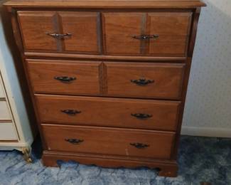 Wood Chest Of Drawers With Five Drawers. It Is Well Loved, See Photos
