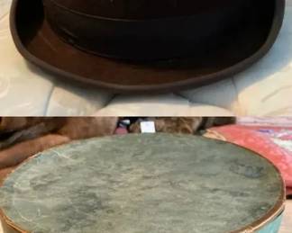 Vintage Brown Derby Hat with Original Hat Box