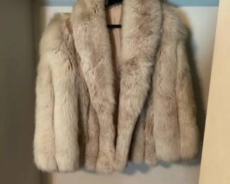 Vintage Light Fox Fur Coat with Satin Lining