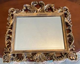 Vintage Ornate GoldTone Baroque Wall Mirror