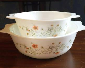 Set Of 2 Vintage Pyrex Emily Spring Casserole Bowls